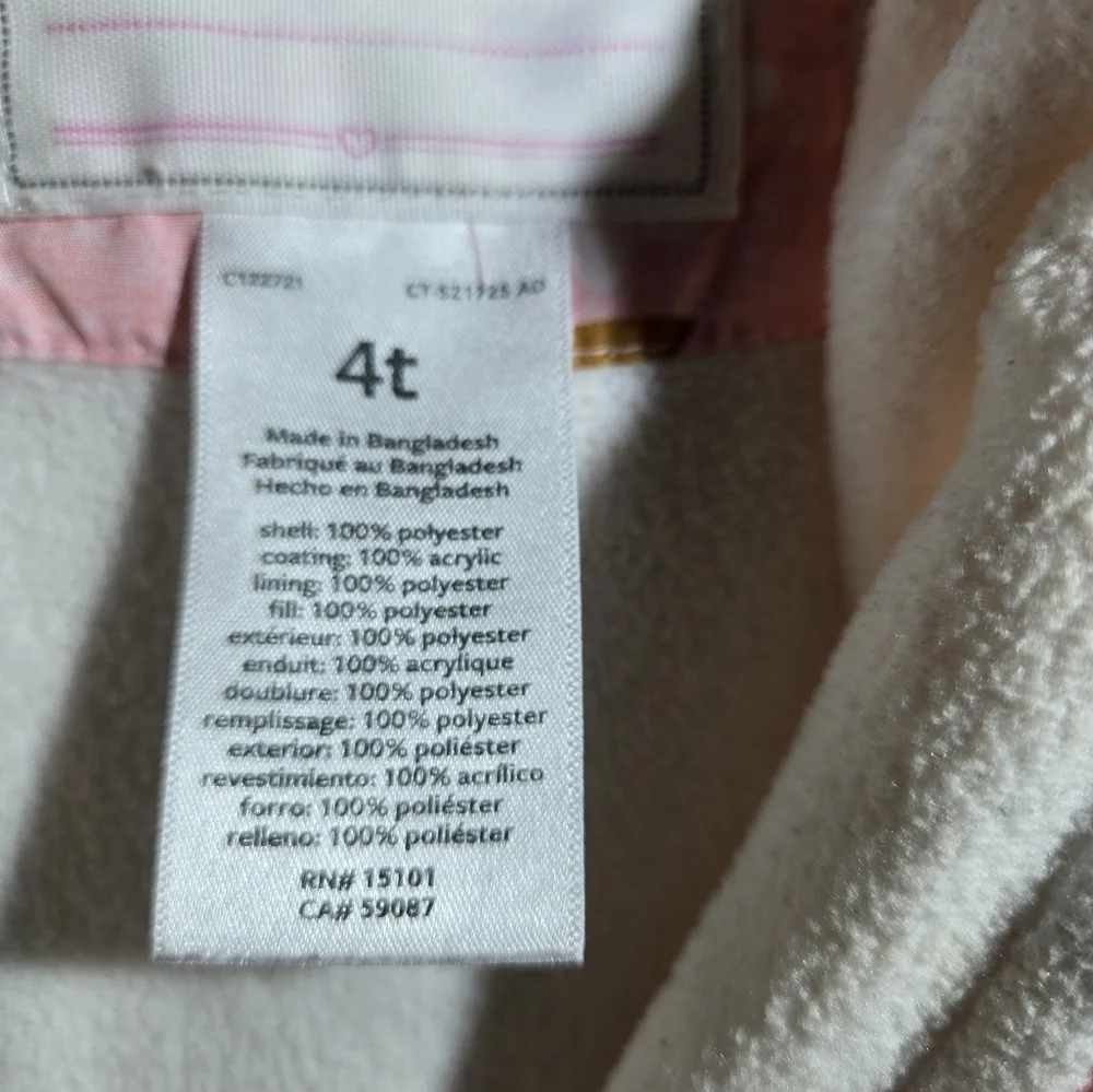 Carter's Girls Pink Winter Coat size 4t